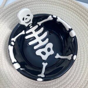 Skeleton Ceramic Candy Dish Bowl Tray Halloween Decoration